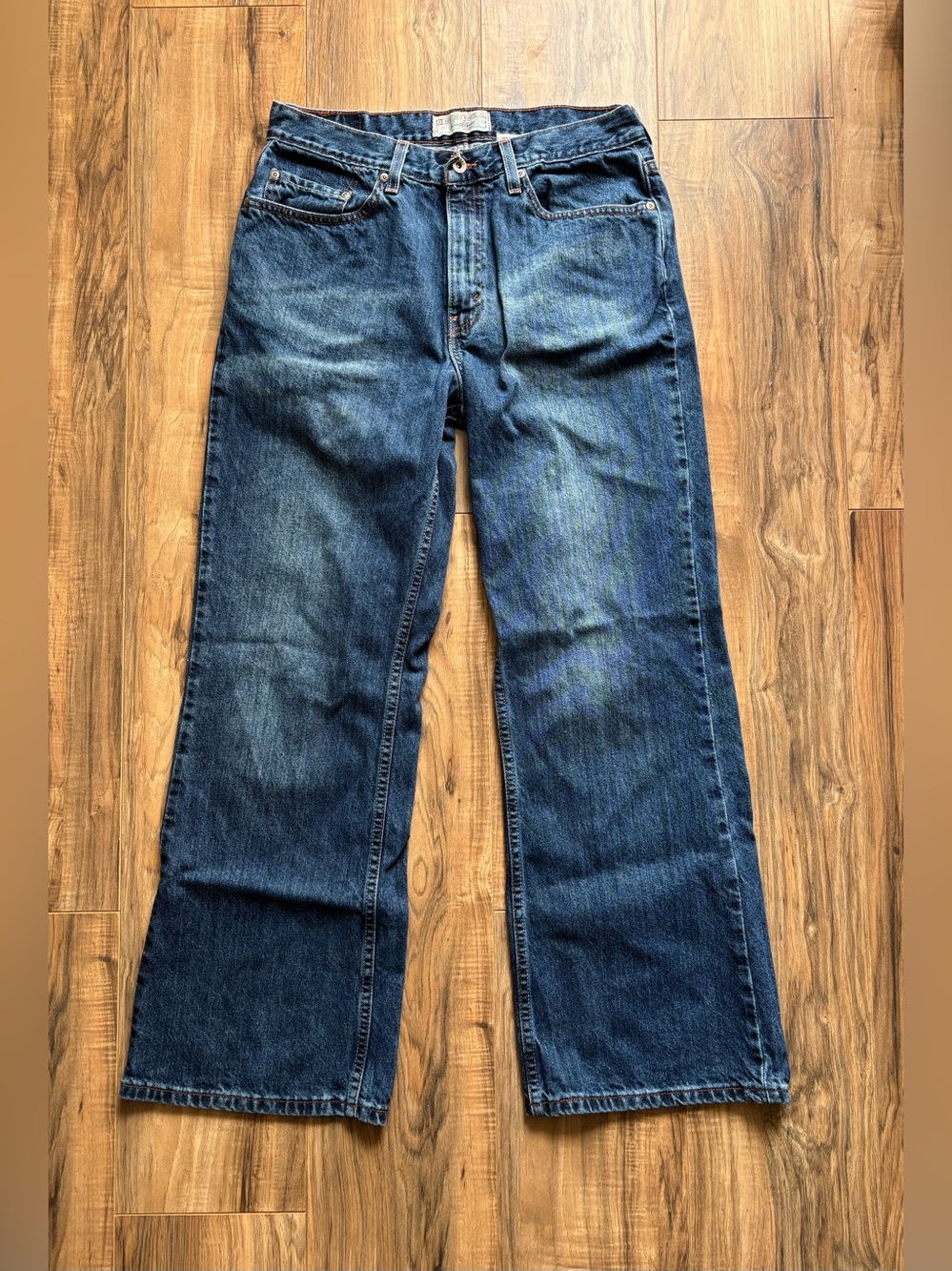 VTG Y2K Levi Strauss Signature Low Loose Bootcut Jeans 32x30 Baggy Distressed